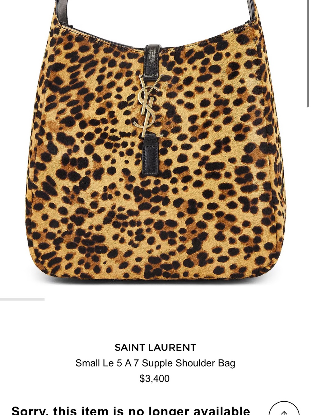 Saint Laurent Leopard-Print Shoulder Bag in Brown and Black - Picture 2 of 5